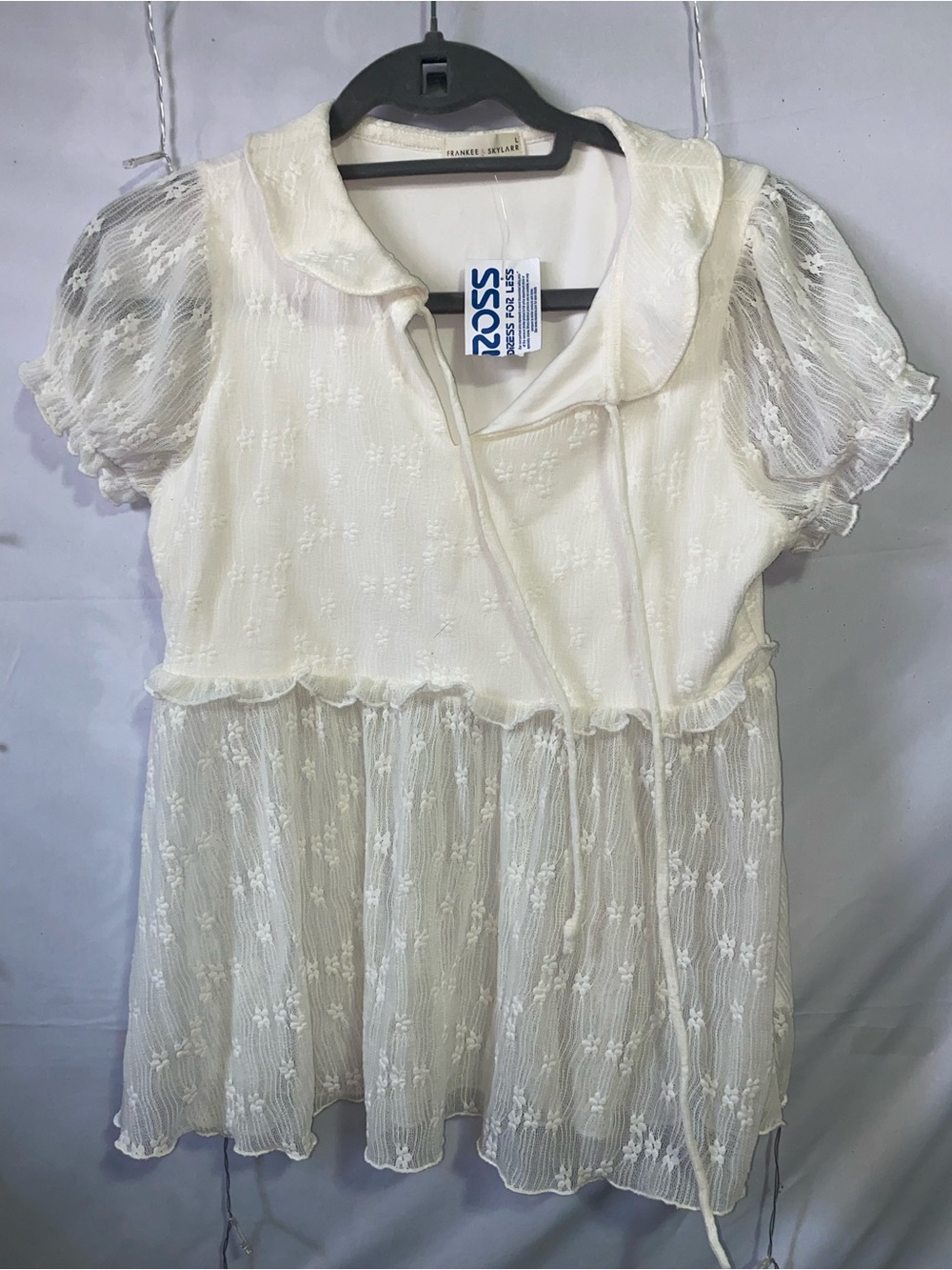 Ivory Lace Overlay Girls' Top